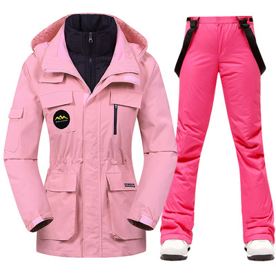 Zimný lyžiarsky overal pre ženy, vysoko kvalitná lyžiarska bunda, nohavice, teplé, nepremokavé, vetruodolné, lyžiarske a snowboardové overaly