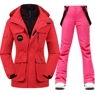 Zimný lyžiarsky overal pre ženy, vysoko kvalitná lyžiarska bunda, nohavice, teplé, nepremokavé, vetruodolné, lyžiarske a snowboardové overaly
