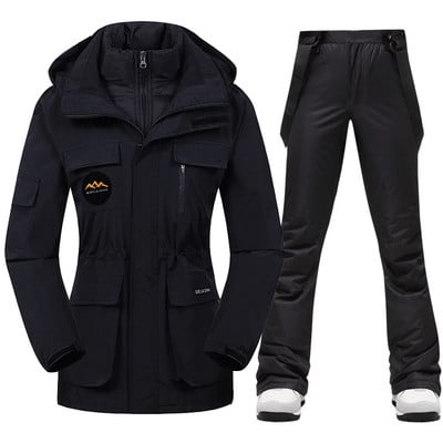 Zimný lyžiarsky overal pre ženy, vysoko kvalitná lyžiarska bunda, nohavice, teplé, nepremokavé, vetruodolné, lyžiarske a snowboardové overaly