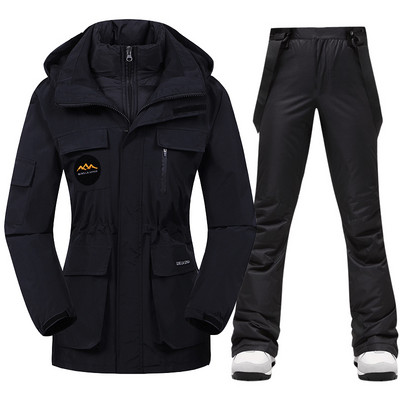 Zimný lyžiarsky overal pre ženy, vysoko kvalitná lyžiarska bunda, nohavice, teplé, nepremokavé, vetruodolné, lyžiarske a snowboardové overaly