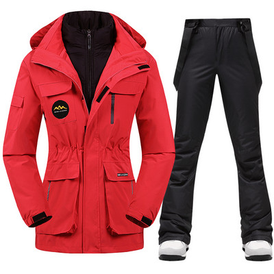 Zimný lyžiarsky overal pre ženy, vysoko kvalitná lyžiarska bunda, nohavice, teplé, nepremokavé, vetruodolné, lyžiarske a snowboardové overaly