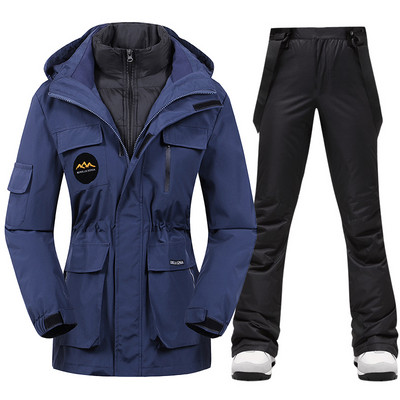 Zimný lyžiarsky overal pre ženy, vysoko kvalitná lyžiarska bunda, nohavice, teplé, nepremokavé, vetruodolné, lyžiarske a snowboardové overaly