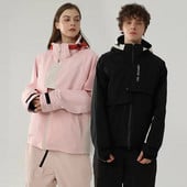 Zimná nová lyžiarska bunda, outdoorové turistické bundy, pánska snowboardová bunda, vetruodolná nepremokavá lyžiarska bunda, dámska kapucňa, voľná teplá bunda