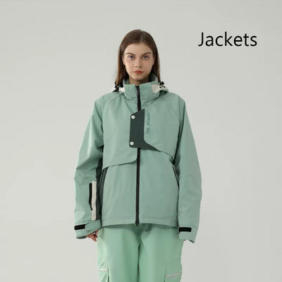 Zimná nová lyžiarska bunda, outdoorové turistické bundy, pánska snowboardová bunda, vetruodolná nepremokavá lyžiarska bunda, dámska kapucňa, voľná teplá bunda