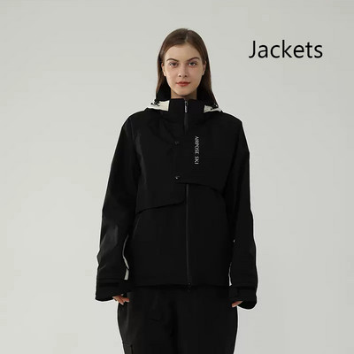 Zimná nová lyžiarska bunda, outdoorové turistické bundy, pánska snowboardová bunda, vetruodolná nepremokavá lyžiarska bunda, dámska kapucňa, voľná teplá bunda