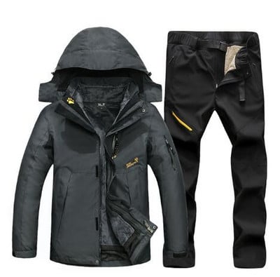 Lyžiarska bunda pre mužov, teplá zimná lyžiarska a snowboardová súprava, pánske nepremokavé outdoorové lezecké bundy, trekingové nohavice, pánsky lyžiarsky overal