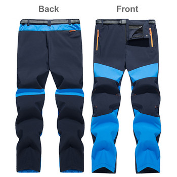 TRVLWEGO Мъжки зимни вътрешни поларени панталони с мека черупка Туристически панталони Трекинг Спорт на открито Термо ски мъжки панталони Височина 200 см 135 кг