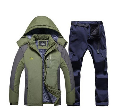 Costum de schi de iarnă 2020 pentru bărbați, impermeabil, rezistent la vânt, super cald, din fleece, haină de zăpadă, pentru bărbați, seturi de jachete și pantaloni de snowboard.