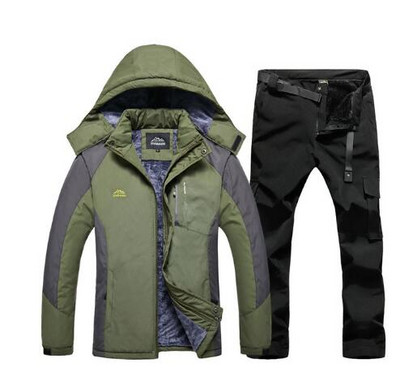 Costum de schi de iarnă 2020 pentru bărbați, impermeabil, rezistent la vânt, super cald, din fleece, haină de zăpadă, pentru bărbați, seturi de jachete și pantaloni de snowboard.
