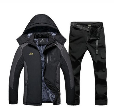 Costum de schi de iarnă 2020 pentru bărbați, impermeabil, rezistent la vânt, super cald, din fleece, haină de zăpadă, pentru bărbați, seturi de jachete și pantaloni de snowboard.