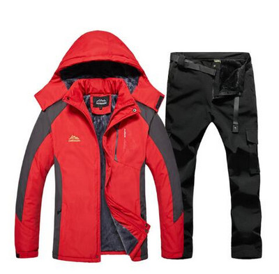 Costum de schi de iarnă 2020 pentru bărbați, impermeabil, rezistent la vânt, super cald, din fleece, haină de zăpadă, pentru bărbați, seturi de jachete și pantaloni de snowboard.