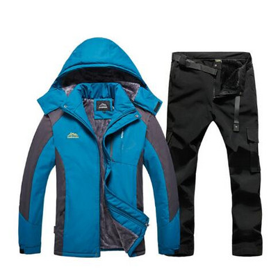 Costum de schi de iarnă 2020 pentru bărbați, impermeabil, rezistent la vânt, super cald, din fleece, haină de zăpadă, pentru bărbați, seturi de jachete și pantaloni de snowboard.