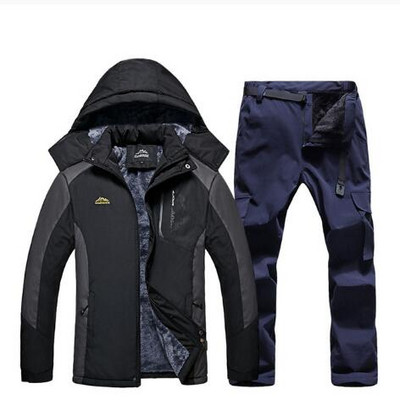Costum de schi de iarnă 2020 pentru bărbați, impermeabil, rezistent la vânt, super cald, din fleece, haină de zăpadă, pentru bărbați, seturi de jachete și pantaloni de snowboard.