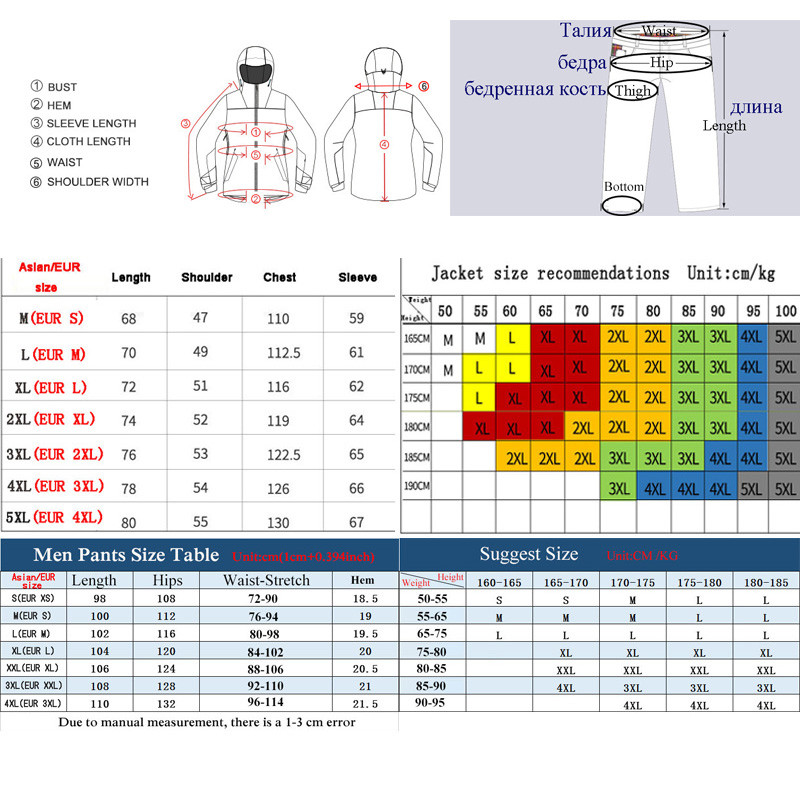 Costum de schi de iarnă 2020 pentru bărbați, impermeabil, rezistent la vânt, super cald, din fleece, haină de zăpadă, pentru bărbați, seturi de jachete și pantaloni de snowboard.