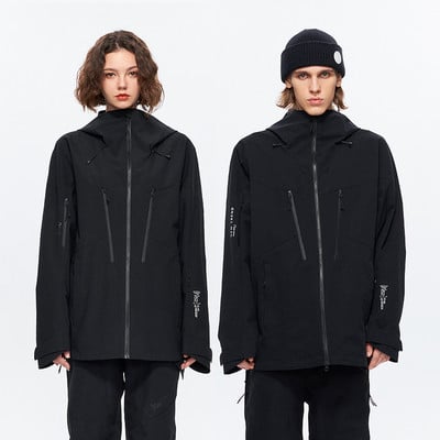 Zimná lyžiarska bunda pre mužov, lyžovanie, zahustená teplá dámska outdoorová snowboardová bunda, vetruodolná, nepremokavá, s kapucňou, voľná zimná bunda