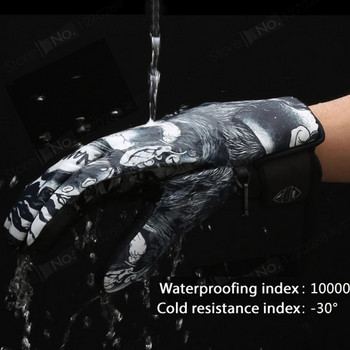 Мъжки/женски ски ръкавици от естествена кожа ръкавица с ръкавица водоустойчив сензорен екран ръкавици за сноуборд зимни топли поларени моторни шейни ръкавици за мотоциклети