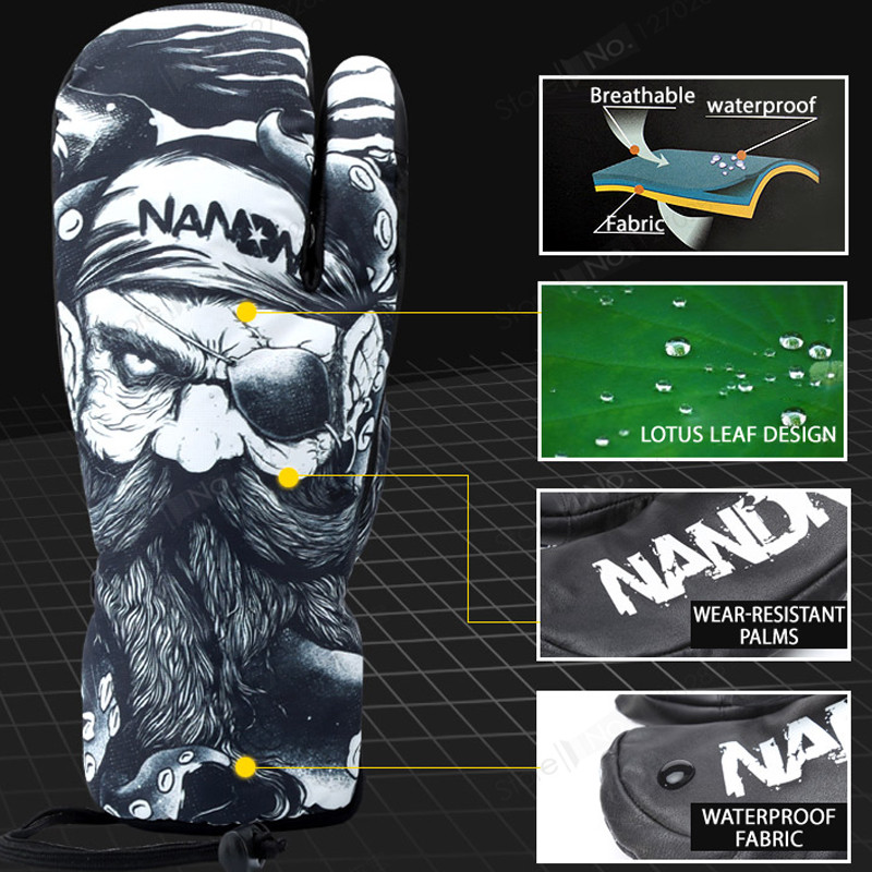 Pánske/dámske lyžiarske rukavice z pravej kože, palčiaky, nepremokavé, dotykové, snowboardové rukavice, zimné teplé flísové rukavice na snežný skúter a motocykel