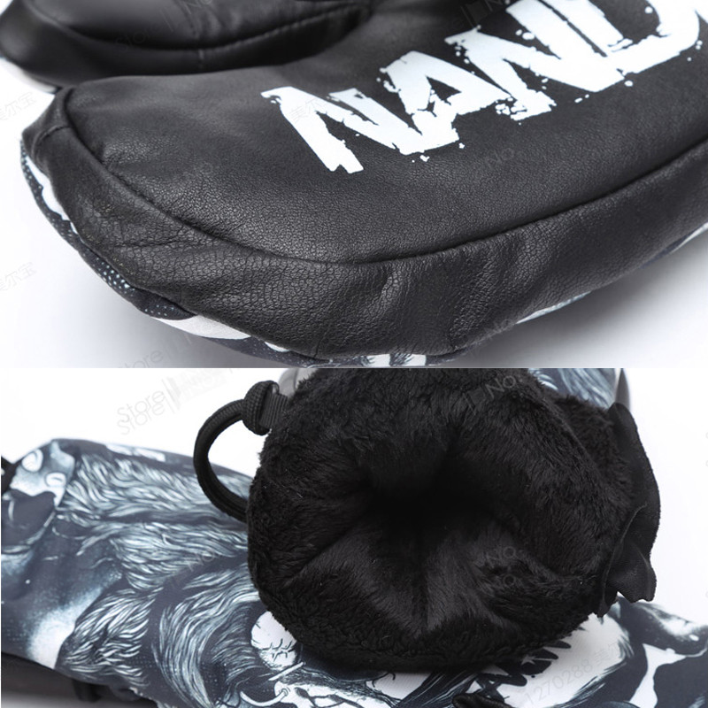 Pánske/dámske lyžiarske rukavice z pravej kože, palčiaky, nepremokavé, dotykové, snowboardové rukavice, zimné teplé flísové rukavice na snežný skúter a motocykel