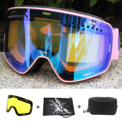 Magnetske dvoslojne leće Skijaške naočale Maske protiv magljenja UV400 Snowboard naočale Skijaške naočale Naočale za muškarce žene s futrolom