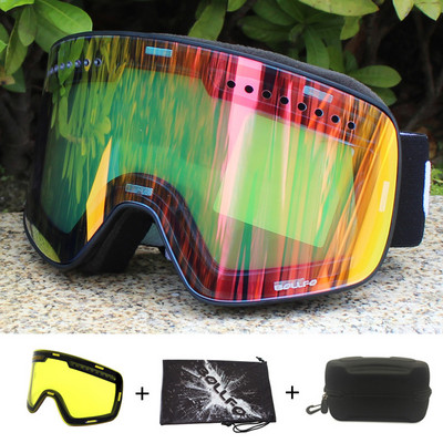 Magnetske dvoslojne leće Skijaške naočale Maske protiv magljenja UV400 Snowboard naočale Skijaške naočale Naočale za muškarce žene s futrolom