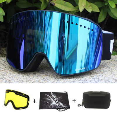 Magnetske dvoslojne leće Skijaške naočale Maske protiv magljenja UV400 Snowboard naočale Skijaške naočale Naočale za muškarce žene s futrolom