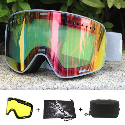 Magnetske dvoslojne leće Skijaške naočale Maske protiv magljenja UV400 Snowboard naočale Skijaške naočale Naočale za muškarce žene s futrolom
