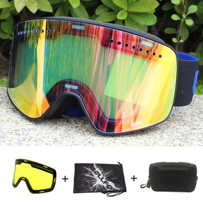 Magnetske dvoslojne leće Skijaške naočale Maske protiv magljenja UV400 Snowboard naočale Skijaške naočale Naočale za muškarce žene s futrolom