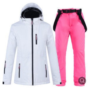 Bijelo odijelo za snijeg Zimska odjeća za daskanje na snijegu Vodootporna i otporna na vjetar Skijaška jakna za vanjske prilike i podlizice Kompleti hlača za snijeg