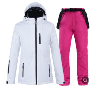 Bijelo odijelo za snijeg Zimska odjeća za daskanje na snijegu Vodootporna i otporna na vjetar Skijaška jakna za vanjske prilike i podlizice Kompleti hlača za snijeg