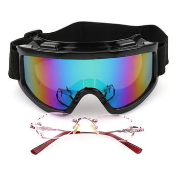 Актуализиране на ски очила UV400 Ветроустойчиви Прахоустойчиви Сняг може Вградени лещи за късогледство Спойк Ски очила