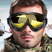 1kom Zimske skijaške naočale Imitacija prskanja, otporne na vjetar, protiv magljenja, Sportske naočale na otvorenom, oči, naočale s crnim okvirom, naočale za pijesak, odrasle