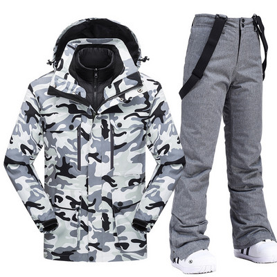 Nouă îmbrăcăminte de munte de zăpadă Costume de snowboard pentru bărbați Costum de schi rezistent la vânt Jachetă și salopete de schi Pantaloni de schi