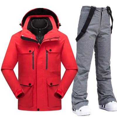 Nouă îmbrăcăminte de munte de zăpadă Costume de snowboard pentru bărbați Costum de schi rezistent la vânt Jachetă și salopete de schi Pantaloni de schi