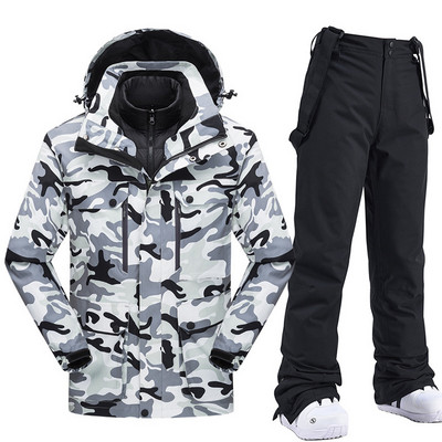 Nouă îmbrăcăminte de munte de zăpadă Costume de snowboard pentru bărbați Costum de schi rezistent la vânt Jachetă și salopete de schi Pantaloni de schi