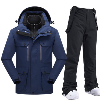Nouă îmbrăcăminte de munte de zăpadă Costume de snowboard pentru bărbați Costum de schi rezistent la vânt Jachetă și salopete de schi Pantaloni de schi