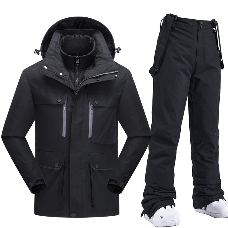 Nouă îmbrăcăminte de munte de zăpadă Costume de snowboard pentru bărbați Costum de schi rezistent la vânt Jachetă și salopete de schi Pantaloni de schi