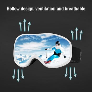 Ски очила Двойни слоеве UV400 Anti-fog Голяма ски маска Очила Каране на ски Сняг Мъже Жени Очила за сноуборд Ски Слънчеви очила Очила