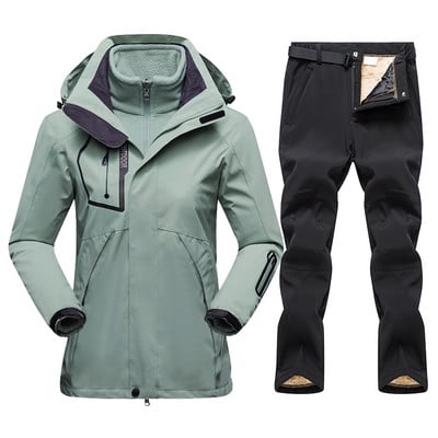 Žensko skijaško odijelo Vodootporna skijaška jakna od flisa Hlače Ženska skijaška odijela za daskanje na snijegu Ženski zimski sportski topao prozračni skijaški komplet
