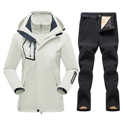 Žensko skijaško odijelo Vodootporna skijaška jakna od flisa Hlače Ženska skijaška odijela za daskanje na snijegu Ženski zimski sportski topao prozračni skijaški komplet
