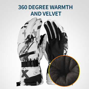 X-TIGER Ски ръкавици Зимни топли ски ръкавици Мъжки Дамски сноуборд Спортни ръкавици за сняг Неплъзгащи се водоустойчиви зимни ръкавици със сензорен екран