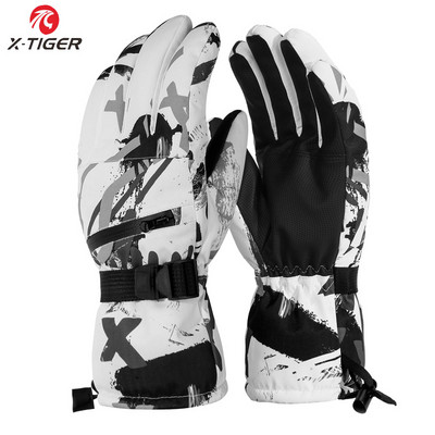 X-TIGER Skijaške rukavice Zimske tople skijaške rukavice Muške ženske Snowboard sportske rukavice na snijegu Neklizajuće vodootporne zimske rukavice s zaslonom osjetljivim na dodir