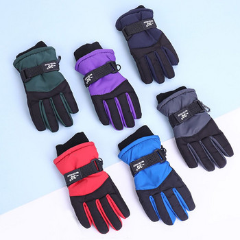 Зимни ски ръкавици за деца на възраст от 6 до 10 години Спорт на открито Дебели топли ръкавици без пръсти Детски неплъзгащи се ветроустойчиви водоустойчиви ръкавици