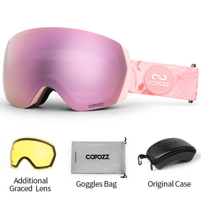 COPOZZ Brand Profesionalne skijaške naočale Dvoslojne protiv magljenja UV400 Muškarci Žene Zimske naočale za motorne sanke Sportske naočale za snowboard