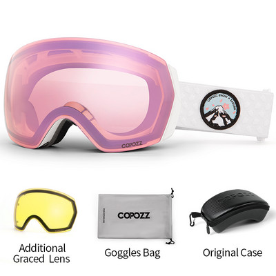 COPOZZ Brand Profesionalne skijaške naočale Dvoslojne protiv magljenja UV400 Muškarci Žene Zimske naočale za motorne sanke Sportske naočale za snowboard