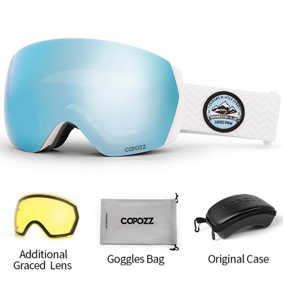 COPOZZ Brand Profesionalne skijaške naočale Dvoslojne protiv magljenja UV400 Muškarci Žene Zimske naočale za motorne sanke Sportske naočale za snowboard