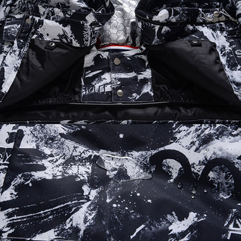 Ски костюм Мъжки гащеризон Спорт на открито Яке за сноуборд Удебелен топъл ски комплект Снежен панталон Зимно облекло Ветроустойчив Водоустойчив