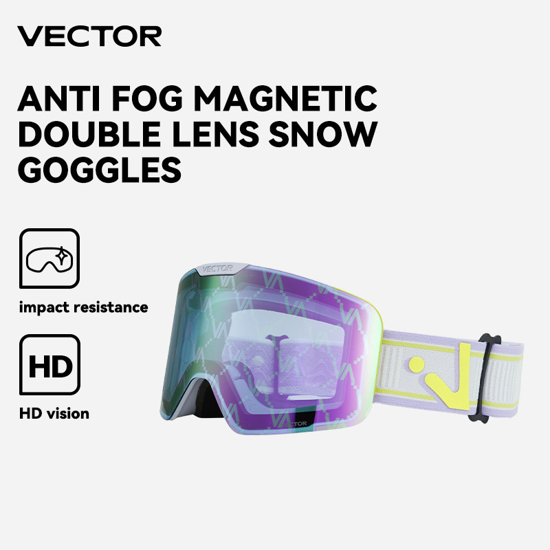 VECTOR Magnetne skijaške naočale s brzim izmjenjivim lećama i kompletom futrole 100% UV400 zaštita protiv magljenja Naočale za snowboard za muškarce i žene