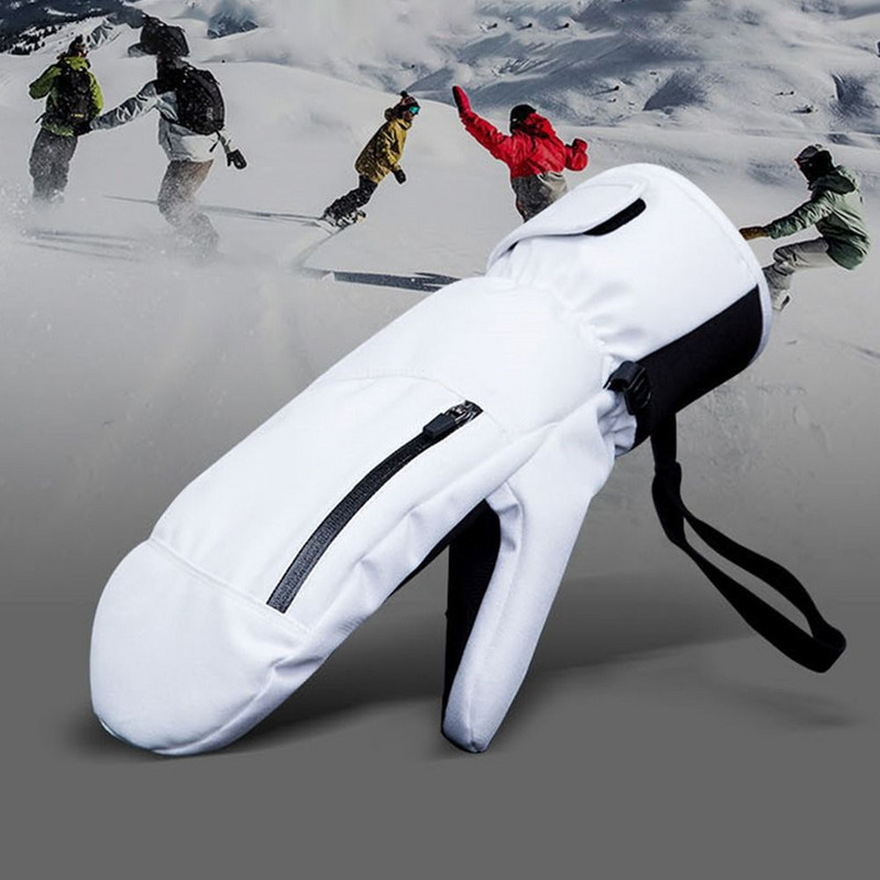 Muškarci Žene Zima Skijanje Snowboarding Može Zaslon osjetljiv na dodir Vodootporne Termalne Debele Rukavice za snijeg Motorne sanke Rukavice Crno Bijelo Sivo