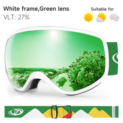 Findway Dječja skijaška maska Anti-Fog UV zaštita Skijaške naočale Skijanje Snowboarding Sportovi za 3-10 djece Kompatibilno sa skijaškom kacigom