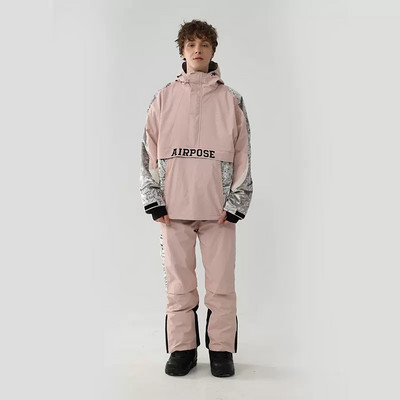 2023 Costum de schi pentru femei Jachetă de snowboard în aer liber caldă pentru bărbați Set de schi cu glugă, rezistent la vânt, impermeabil, pentru zăpadă.